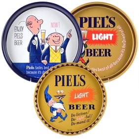 Piels Light Beer 1950s Trays Lot of 3 Different