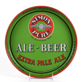 Simon Pure Extra Pale Ale 1940s 12-inch Serving Tray