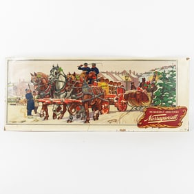 Narragansett NEIGHBORLY GREETINGS Christmas Winter Cardboard Sign SCARCE