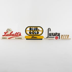 Labatts Blue Gold LA Brewing Luxury Chalk Back Bar Shelf Signs LOT OF 3