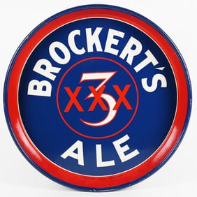 Brockerts 3 XXX Ale Tray SCARCE EXCEPTIONAL