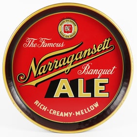 Narragansett Banquet Ale Early NBC Shield Tray SCARCE