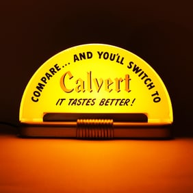 Calvert Whiskey ROG Illuminated Cab Sign PRICE BROS SHARP