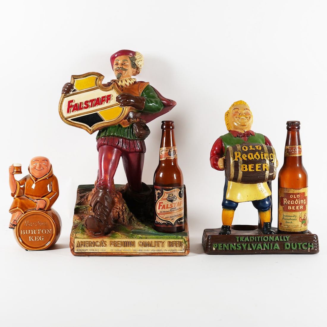 Marstons Burton Keg ExcOld Reading and Falstaff Chalk Back Bar Statues LOT OF 3 (1 of 12)