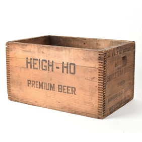Heigh-Ho Beer 1930s Wood Beer Crate HOMESTEAD ICE