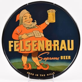 Felsenbrau Supreme Beer 1930s Tin Sign RARE