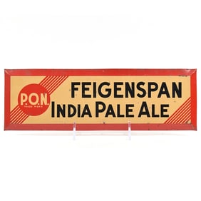 Fiegenspan India Pale Ale 1930s Tin-Over-Cardboard Sign