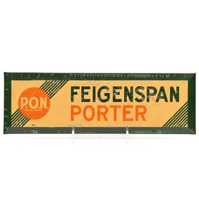 Fiegenspan Porter 1930s Tin-Over-Cardboard Sign