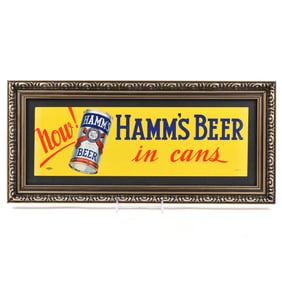 Hamms Beer IN CANS 1930s Paper Sign