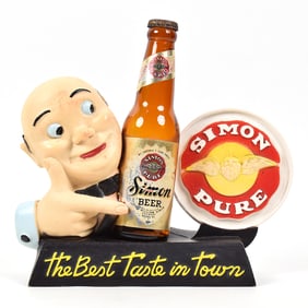 Simon Pure Beer 1950s Back Bar Statue BARTENDER