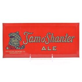 Tam o Shanter Ale 1930s Tin-Over-Cardboard Sign SCARCE