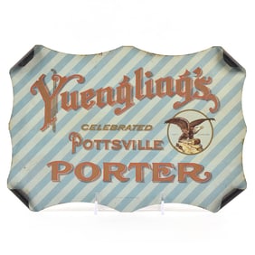 Yuenglings Pottsville Porter Pre-Prohibition Curled Corner Tin Sign