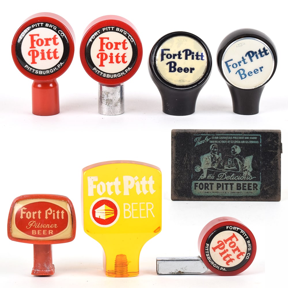 Fort Pitt Beer Tap Handles and Pocket Mirror Lot of 8 PA (1 of 11)