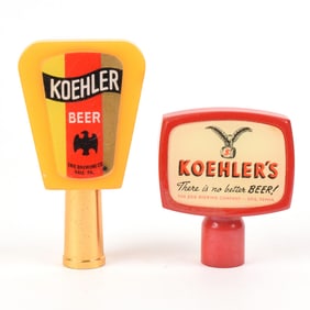 Koehler Beer 1950s Tap Handles Lot of 2 ERIE PA