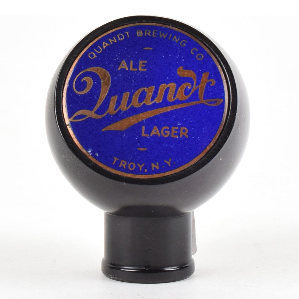 Quandt Ale-Lager 1930s Enameled Ball Tap Knob: Brewer/Business Name: Quandt Brewing Co., Troy, New York Manufacturer/Plant: UnknownDate of manufacture: