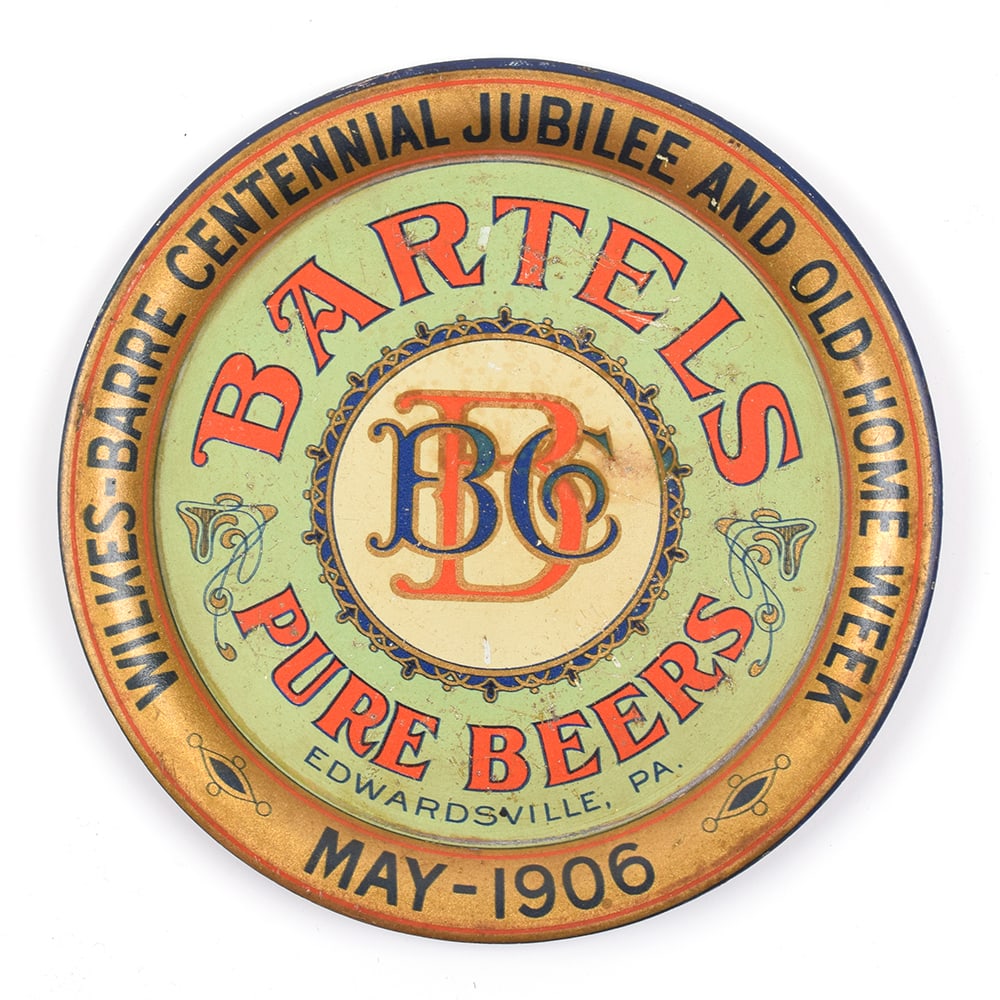 Bartels Beer Pre-Prohibition Tip Tray CENTENNIAL JUBILEE (1 of 2)