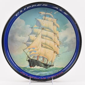 Clipper Ale 1940s Tray CLIPPER SHIP MOTIF VERY GOOD