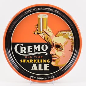 Cremo Sparkling Ale 1930s Tray MAN DECO MINTY