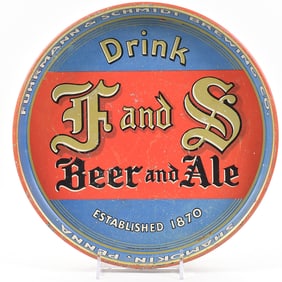 F and S Beer and Ale 1930s Tray