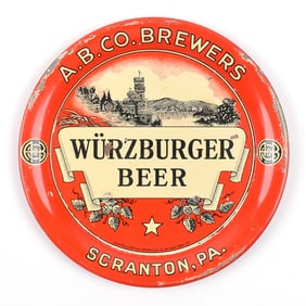 Wurzburger Beer 1930s Tip Tray SCRANTON PA