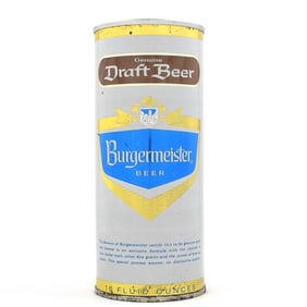 Burgermeister Draft Beer 16 Ounce Pull Tab LOS ANGELES 144-16