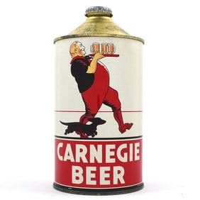 Carnegie Beer Quart Cone Top RARE ACTUAL 205-9 OUTSTANDING