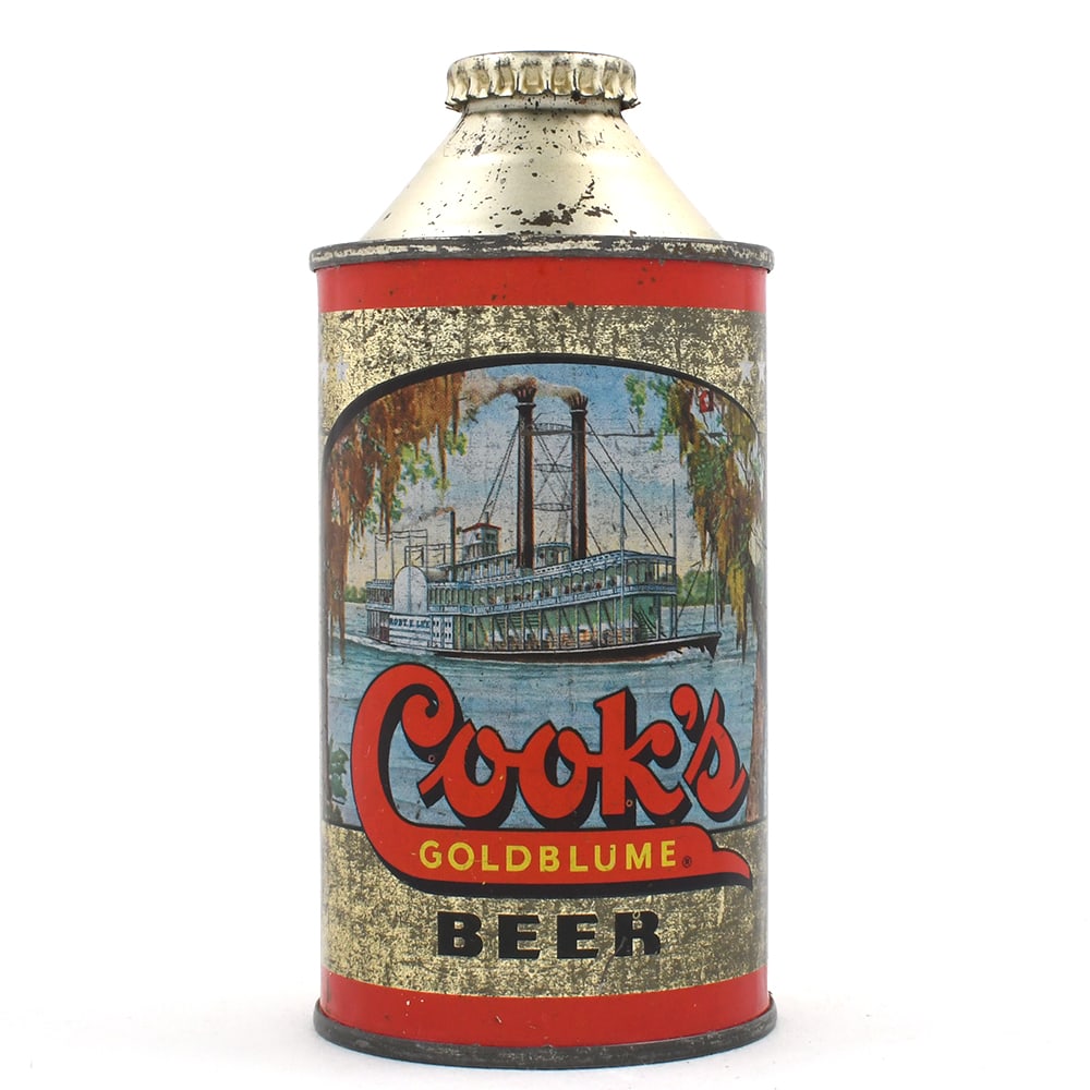 Cooks Goldblume Beer Cone Top ROBT E LEE RIVERBOAT 158-7 (1 of 6)