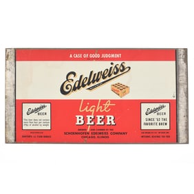 Edelweiss Light Beer Unrolled Quart Cone Top Sheet DNCMT 4 PERCENT IRTP UNLISTED