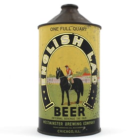 English Lad Beer Quart Cone Top NO ALC STATEMENT L208-3 UNLISTED