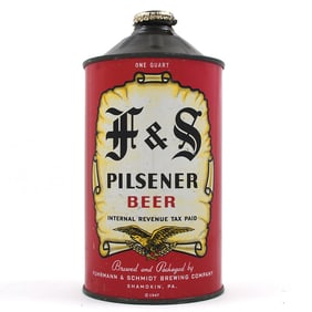 F and S Pilsener Beer Quart Cone Top 209-7