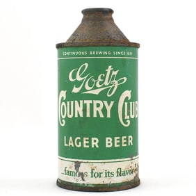 Goetz Country Club Lager Beer Cone Top DNCMT 5 PERCENT Unlisted