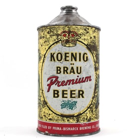 Koenig Brau Premium Beer Quart Cone Top GREEN HOPS  4 PERCENT 213-4