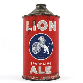 Lion Sparkling Ale Quart Cone Top RARE INDOOR 214-10