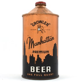 Manhattan Premium Beer Quart Cone Top PRIMA 214-17 OUTSTANDING
