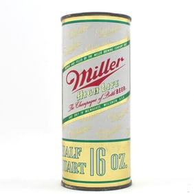 Miller High Life 16 Ounce Flat Top MILLER BACKGROUND 232-24 MINTY
