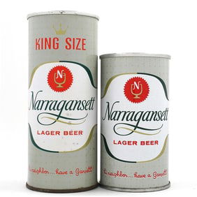 Narragansett Lager Beer Zip Tops Lot of 2 SPLIT LABEL