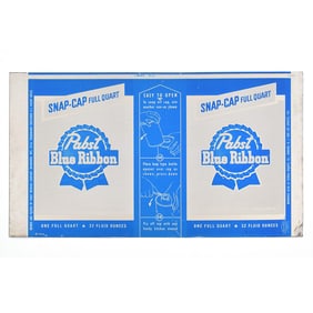 Pabst Blue Ribbon Quart Snap Cap Unrolled Sheet MILWAUKEE 217-5 MINTY