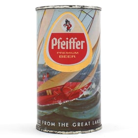 Pfeiffers Famous Beer Set Flat Top SAILBOAT DULL GOLD 114-17