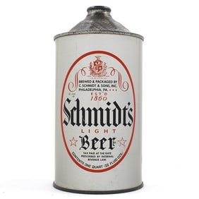 Schmidts Light Beer Quart Cone Top SILVER 219-3 OUTSTANDING
