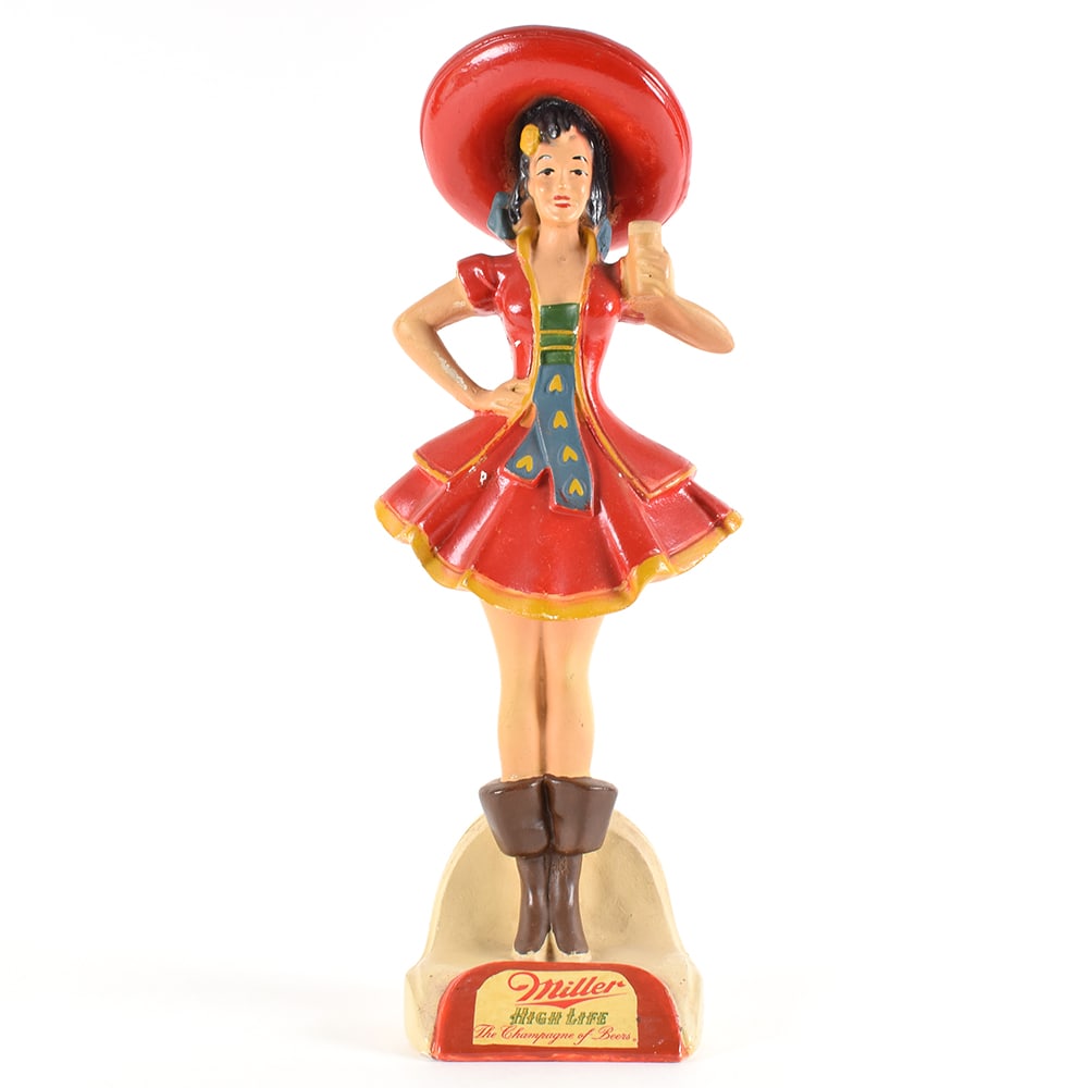 Miller High Life 1950s Chalk Back Bar Statue YELLOW FLOWER (1 of 5)