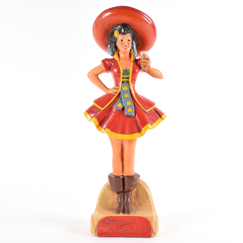 Miller High Life 1950s Chalk Back Bar Statue YELLOW FLOWER (1 of 5)