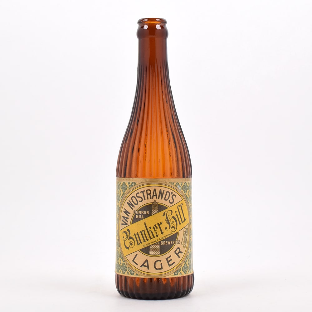 Bunker Hill Lager Beer Pre-Prohibition Fluted Bottle -RARE EXCEPTIONAL-: Brewer/Business Name: Van Nostrand Bunker Hill Brewery, Boston, Massachusetts Manufacturer/Plant: Unknown Date of manufacture: