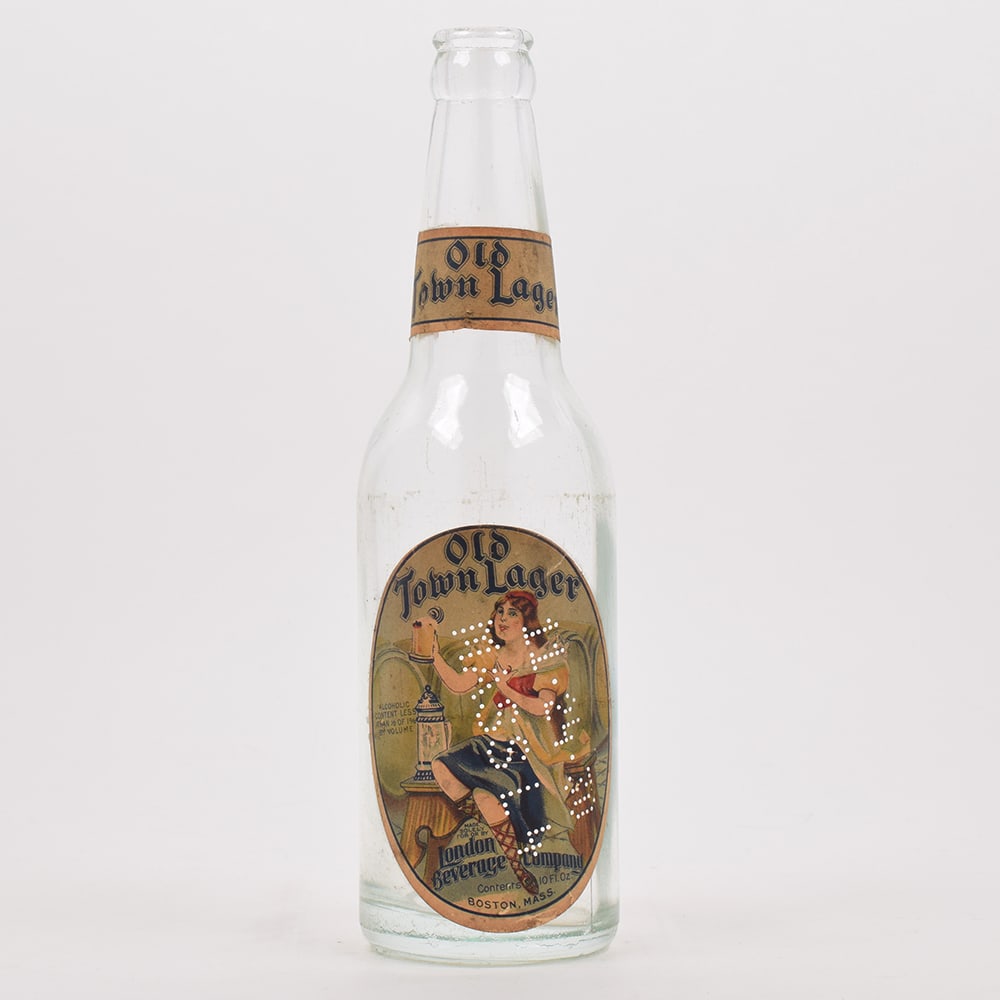 Old Town Lager Prohibition Era Bottle GRAPHIC OUTSTANDING: Brewer/Business Name: London Beverage Co., Boston, Massachusetts Manufacturer/Plant: Unknown Date of manufacture: