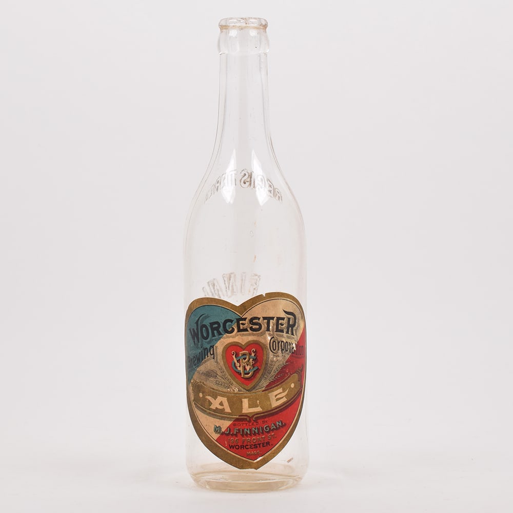 Worcester Brewing Corp ALE Pre-Prohibition Bottle FINNIGAN OUTSTANDING: Brewer/Business Name: Worcester Brewing Corp., Worcester, Massachusetts Manufacturer/Plant: Unknown Date of manufacture: