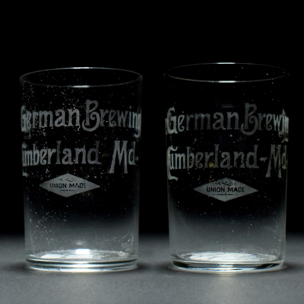 German Brewing Co Pre-Prohibition Etched Glasses Lot of 2 (1 of 13)