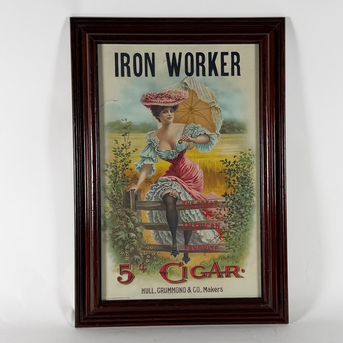 Hull Grummond Iron Worker 5 Cent Cigar Advertising Poster (1 of 3)
