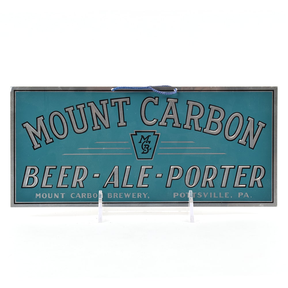 Mount Carbon Beer-Ale-Porter 1930s LEYSE Lee-See Aluminum Sign (1 of 2)