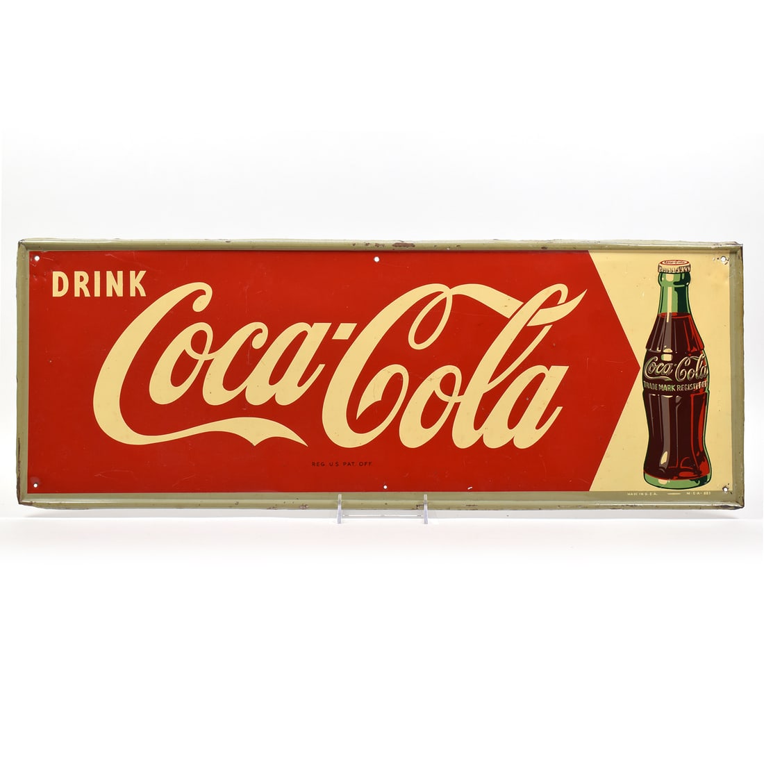 Coca-Cola 1930s Tin Sign SCARCE HIGH GRADE: Brewer/Business Name: Coca-Cola Company, Atlanta, Georgia Manufacturer/Plant: Unknown Date of manufacture: circa 1930s Contents/Type: N/A Dimensions: 32 w x 12 h. Comments/description: