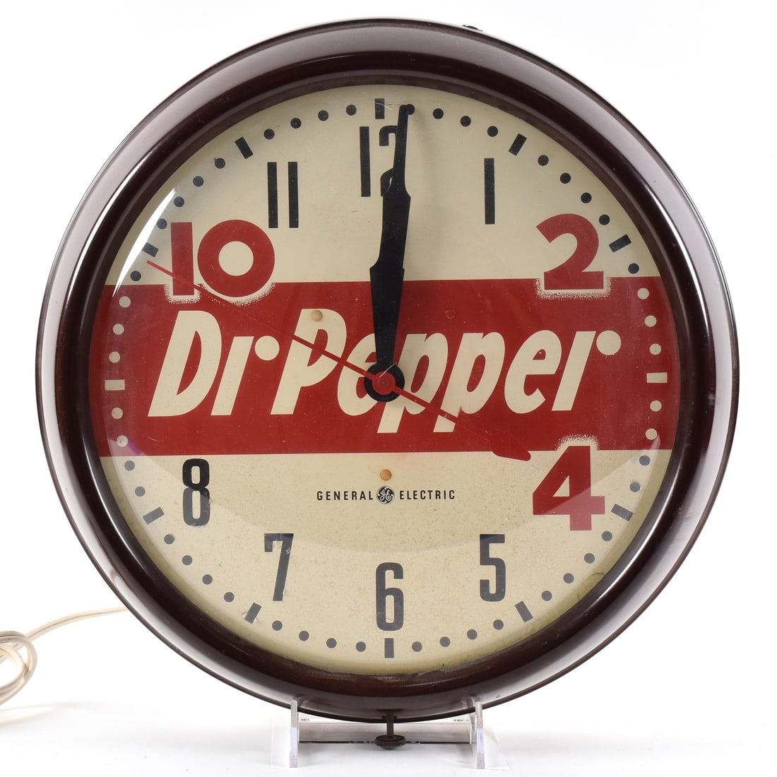 Dr. Pepper 1940s Clock 10-2-4 TOUGH: Brewer/Business Name: Dr Pepper Co., Dallas, Texas Manufacturer/Plant: See comments/description Date of manufacture: