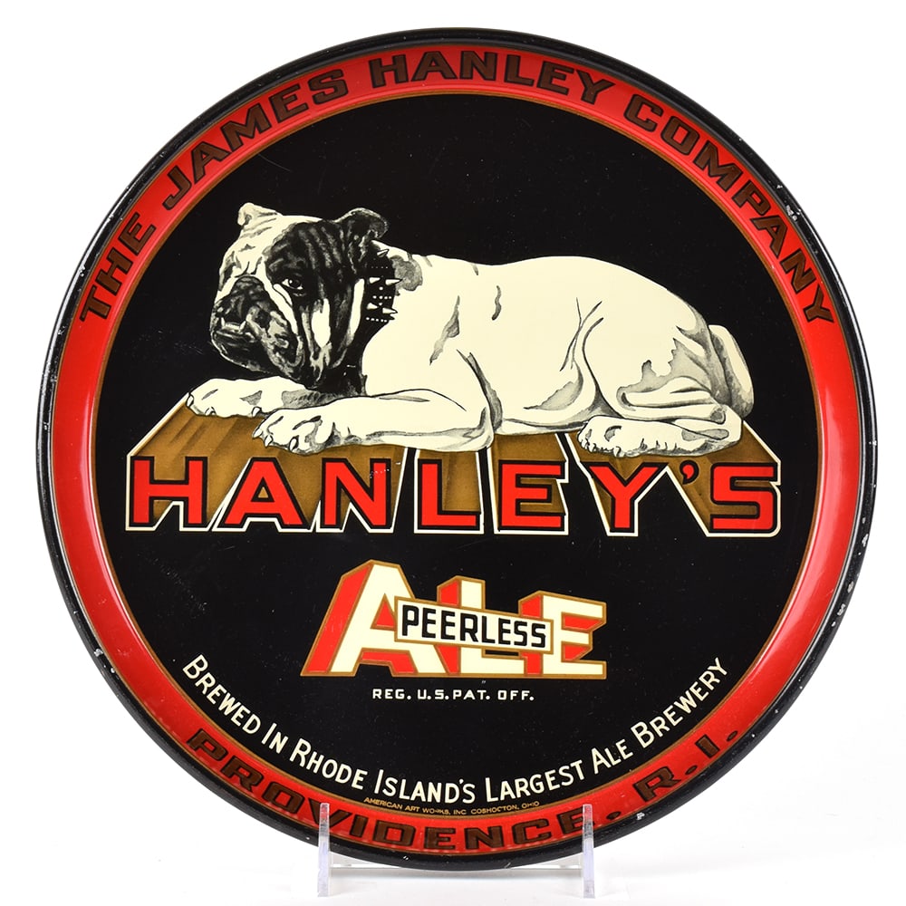 Hanleys Ale 1940s Tray BULLDOG BLACK BACKGROUND (1 of 2)